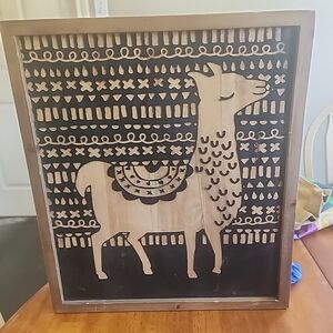 Lama wood art wall hanging